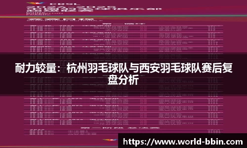 耐力较量:杭州羽毛球队与西安羽毛球队赛后复盘分析
